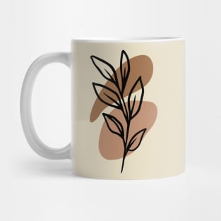 Modern Minimalist Simple Abstract Pastel Pink Black Leaf Art Mug